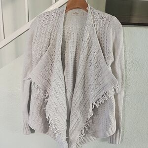 Hollister Cream Cardigan with Fringe